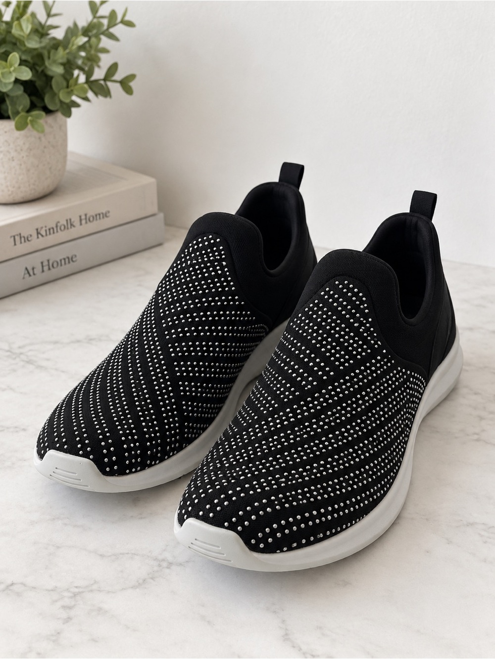 JESSICA SIMPSON NayNay Silver Studded Slip On Sneaker